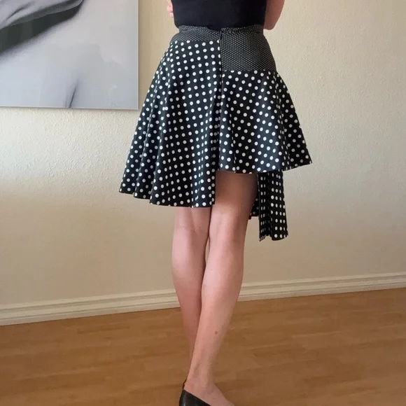 Paskal Layered Polka Dot asymmetric Skirt XS $450 - Picture 4 of 5